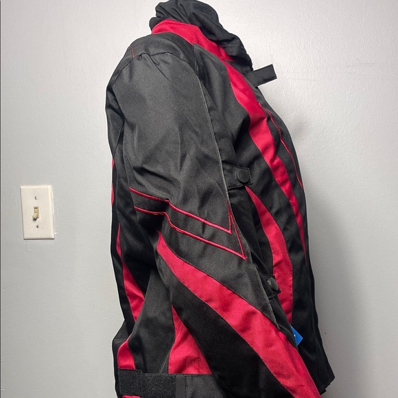 Black and Red  Women’s Cordura Biker Armor Waterproof Jacket - Picture 2 of 12
